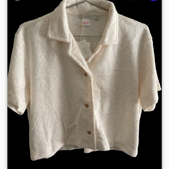 Zara Intimates & Sleepwear Zara Home Women Terry Cloth Button Down
